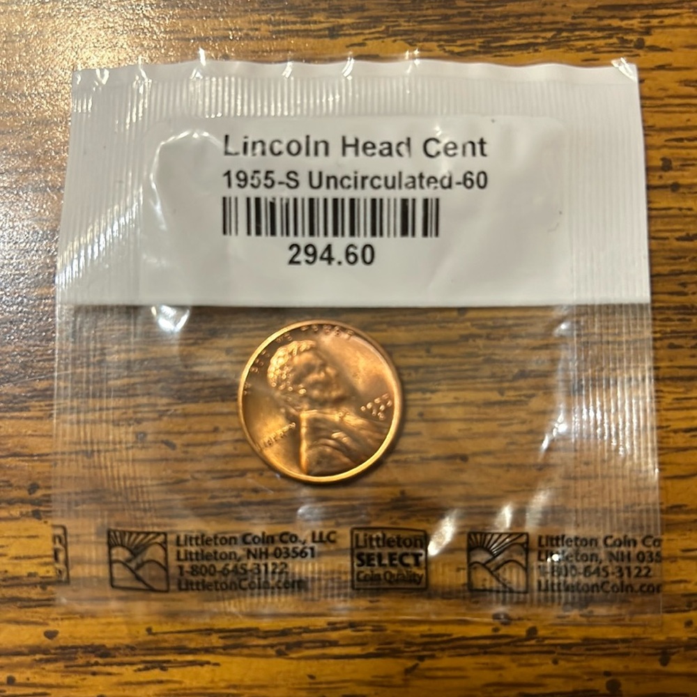 Lincoln Head Cent 1955-S Uncirculated